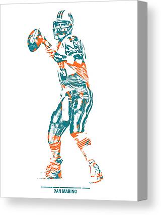 Dan Marino Miami Dolphins Pixel Art 1 Joe Hamilton Canvas Print