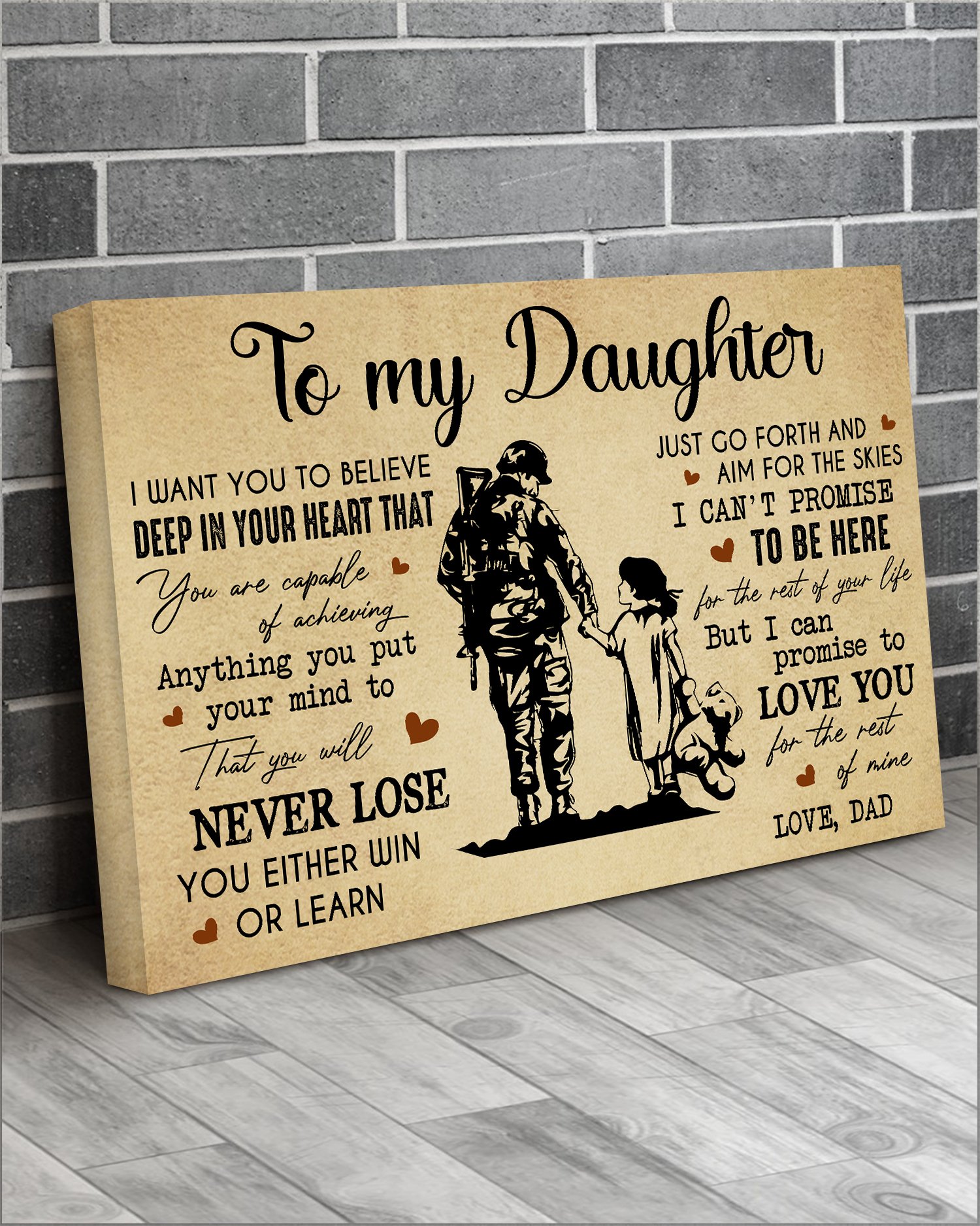 Bekingart Veteran You’Re My Daughter Love You For The Rest Of Mine – Matte Canvas