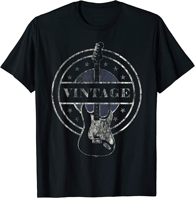 Vintage Guitar Player Shirt Gift Guitarist Rock and Roll T-Shirt