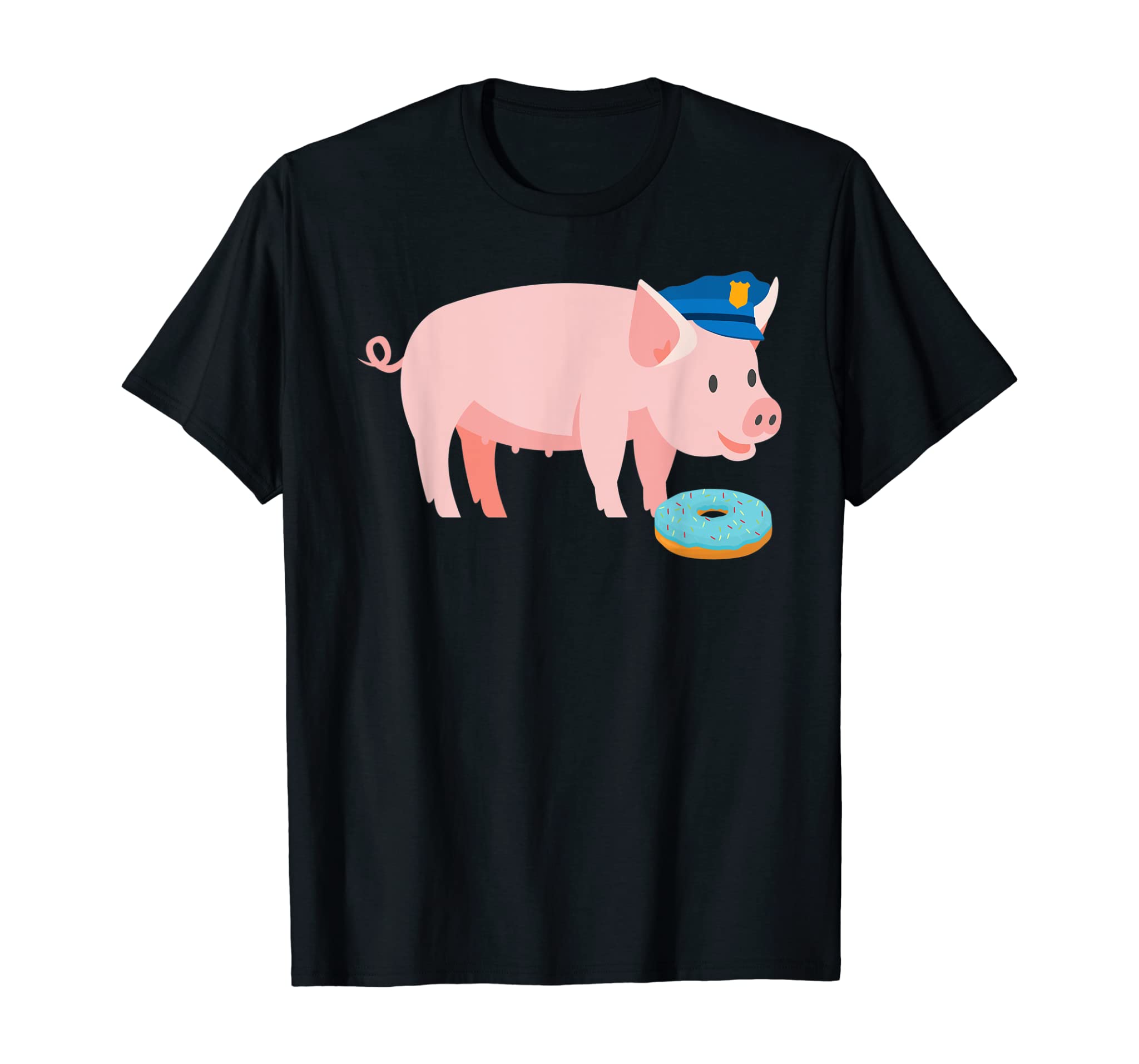 Funny Police Officer Pig Cop and Doughnut Joke Gift T-Shirt