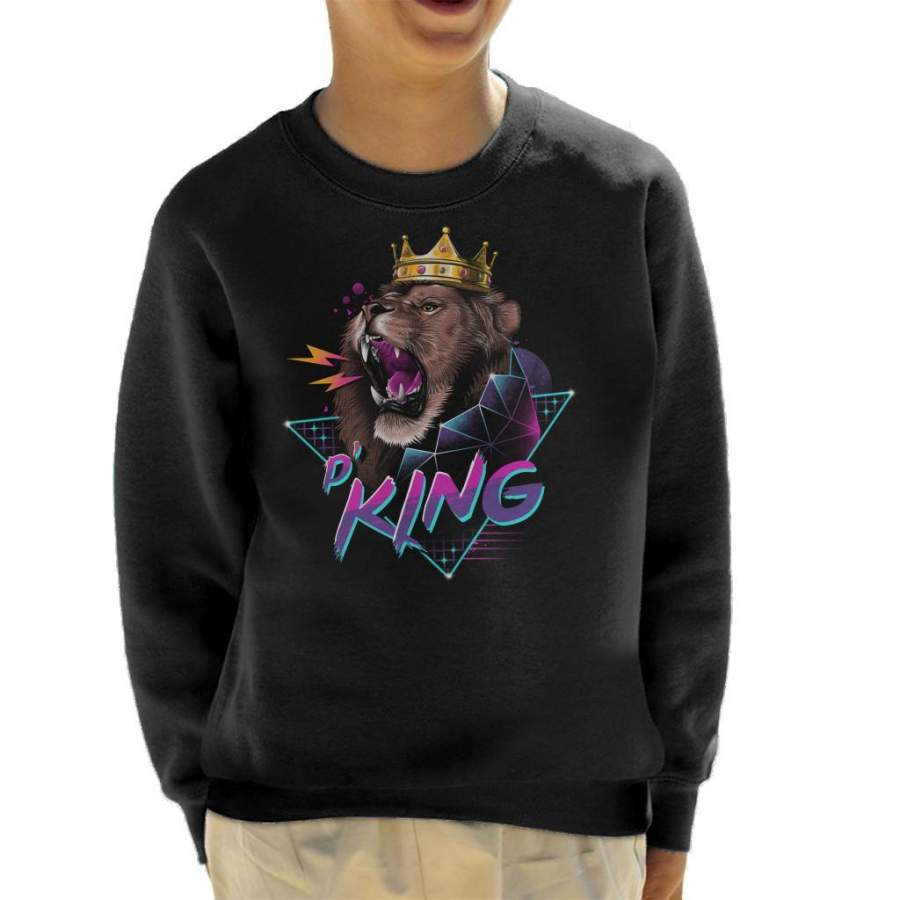 Rad King Lion Pun Kid’s Sweatshirt