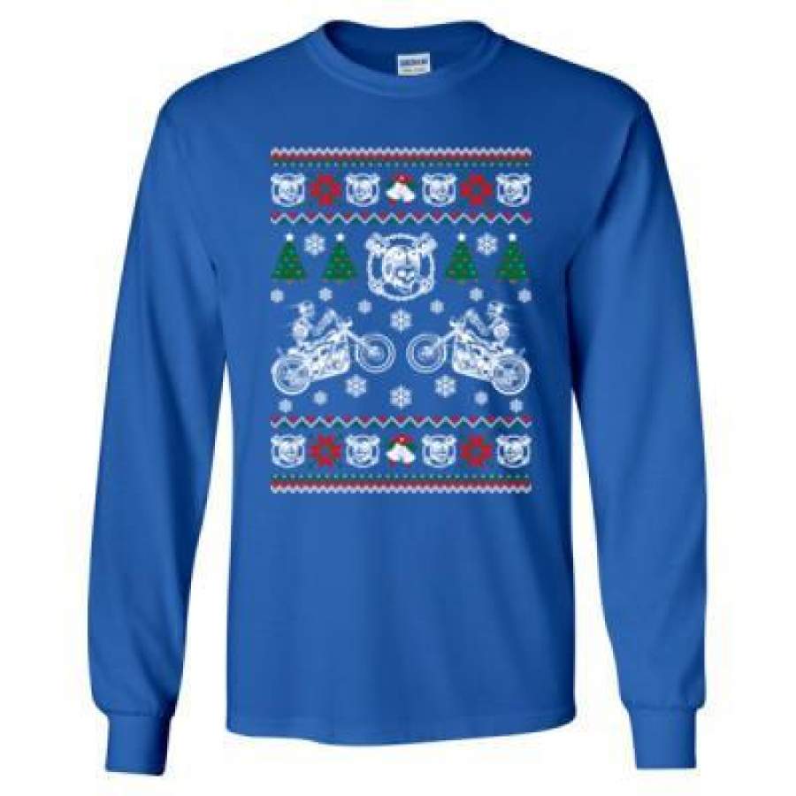 AGR Biker Ugly Christmas Sweater Xmas – Long Sleeve T-Shirt