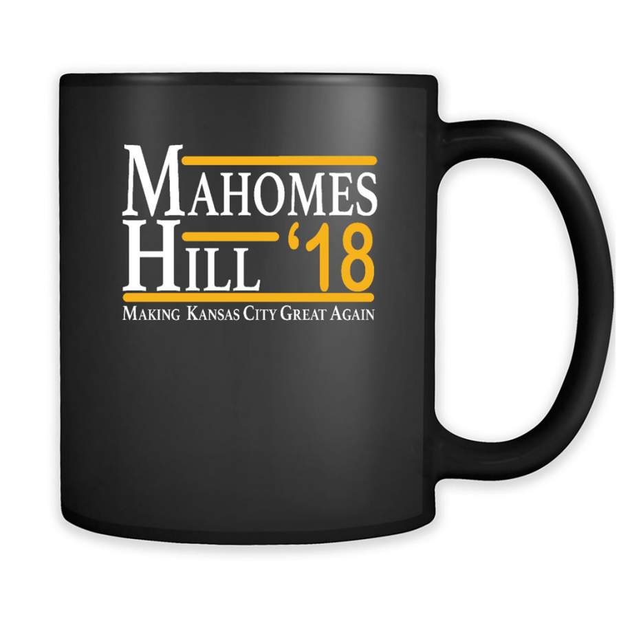 Mahomes Hill 2018 Chiefs Making Kansas City Great Again – Full-Wrap Coffee Black Mug