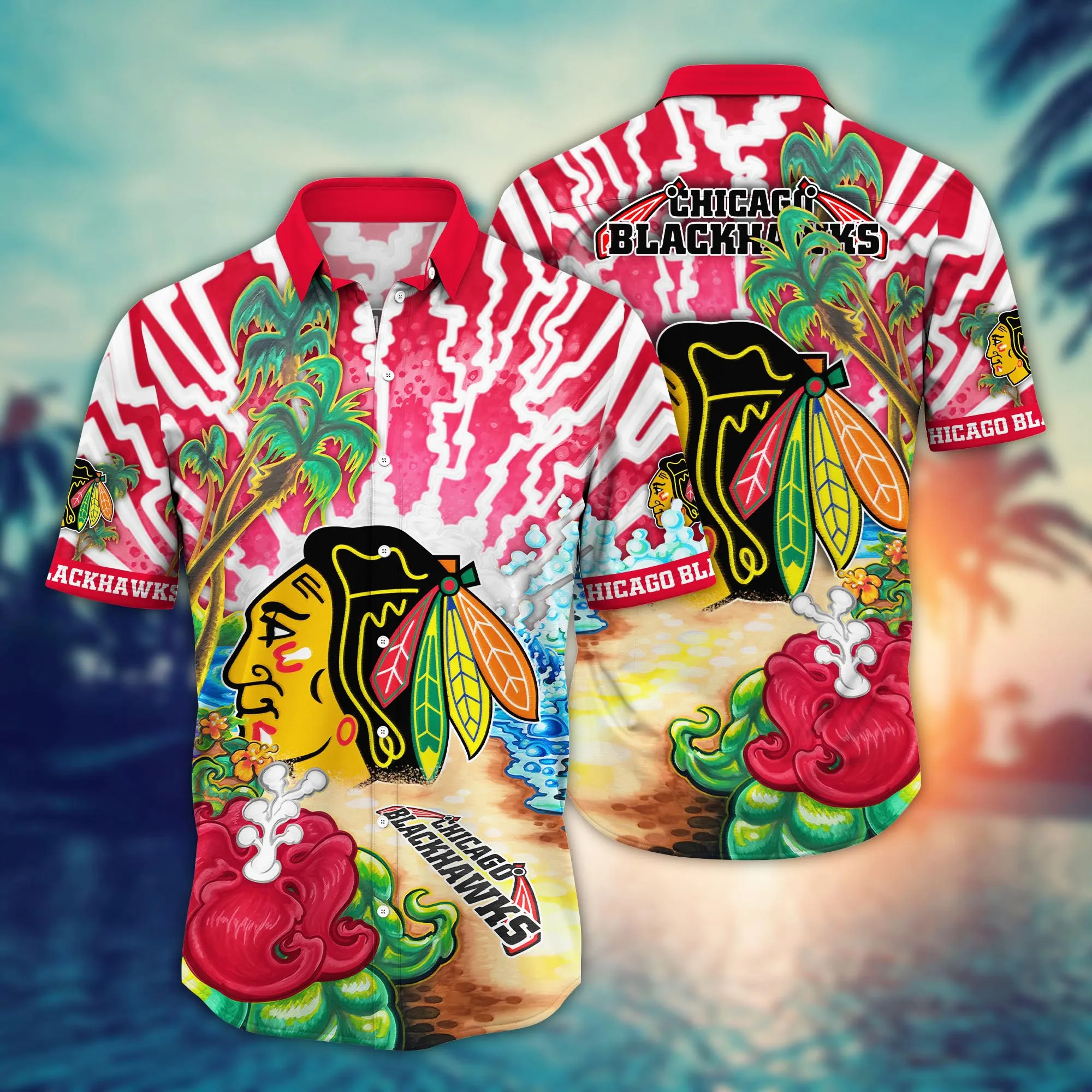 Chicago Blackhawks Nhl Hawaiian Shirt Leisuretime Aloha Shirt