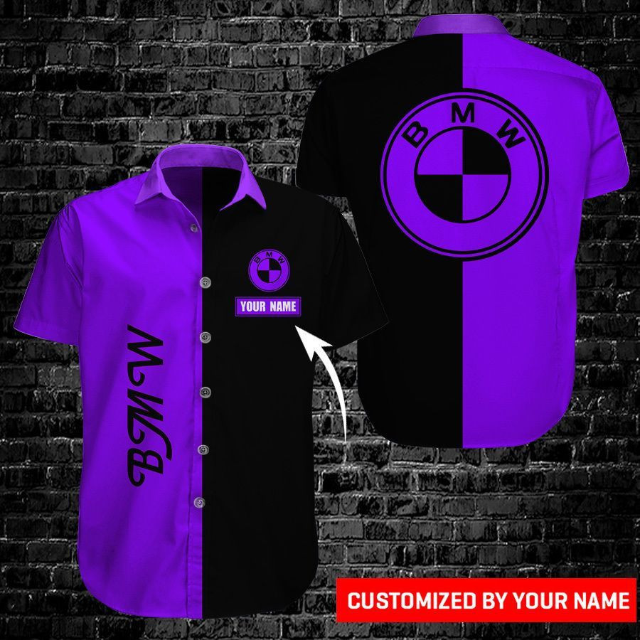 Bmw Button Shirt 3D All Over Customized – Violet
