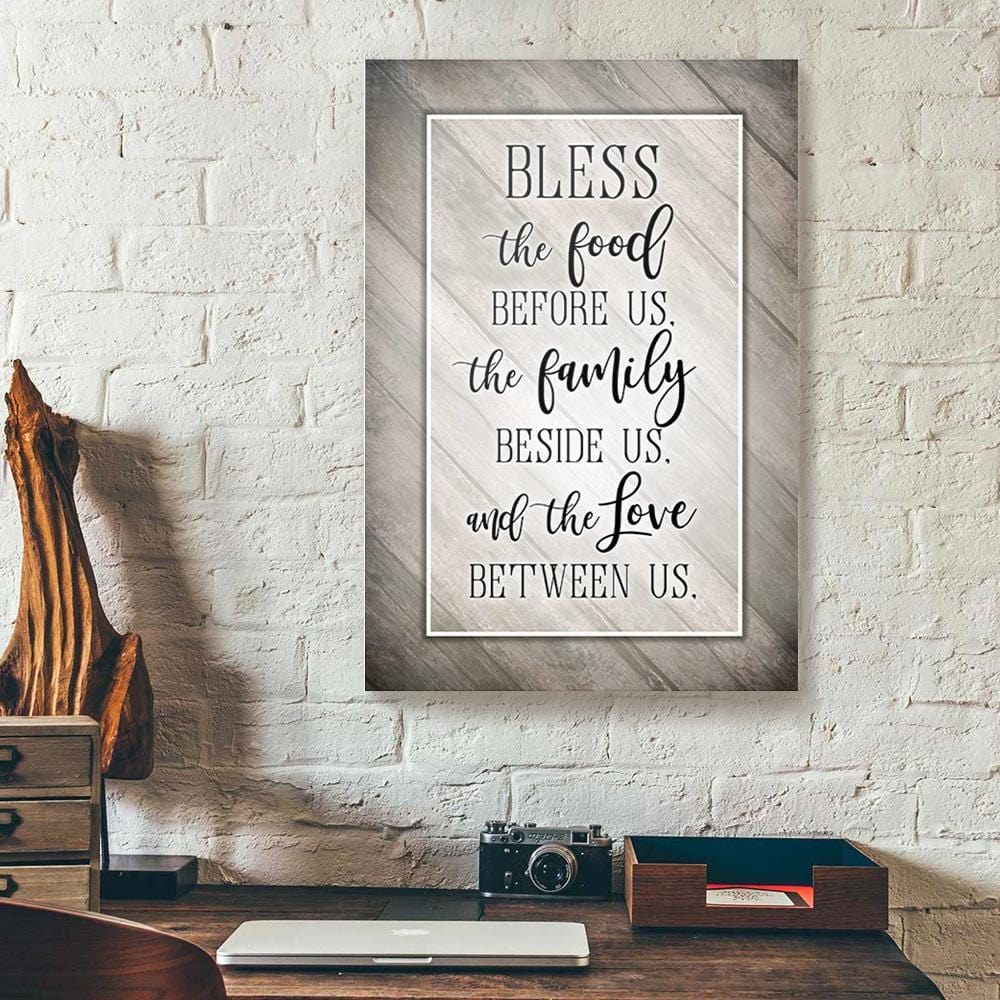 Canvas Art Prints Bless The Food Before Us Vertical Christian Canvas Wall Art Home Decor