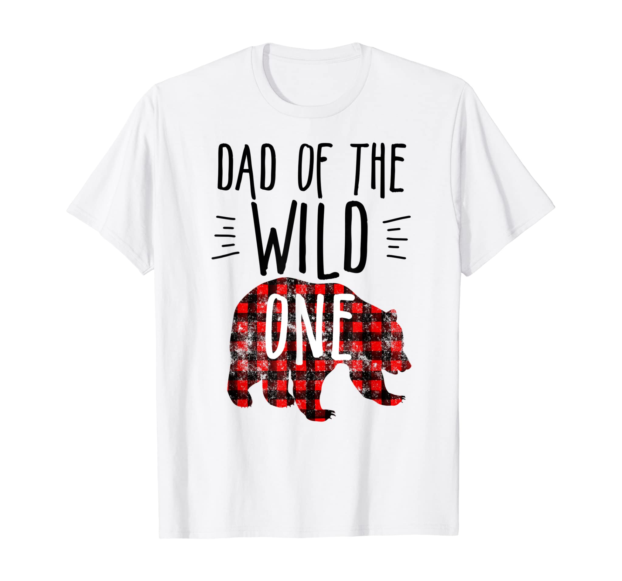 Mens Dad of the Wild One Buffalo Plaid Lumberjack 1st Birthday T-Shirt