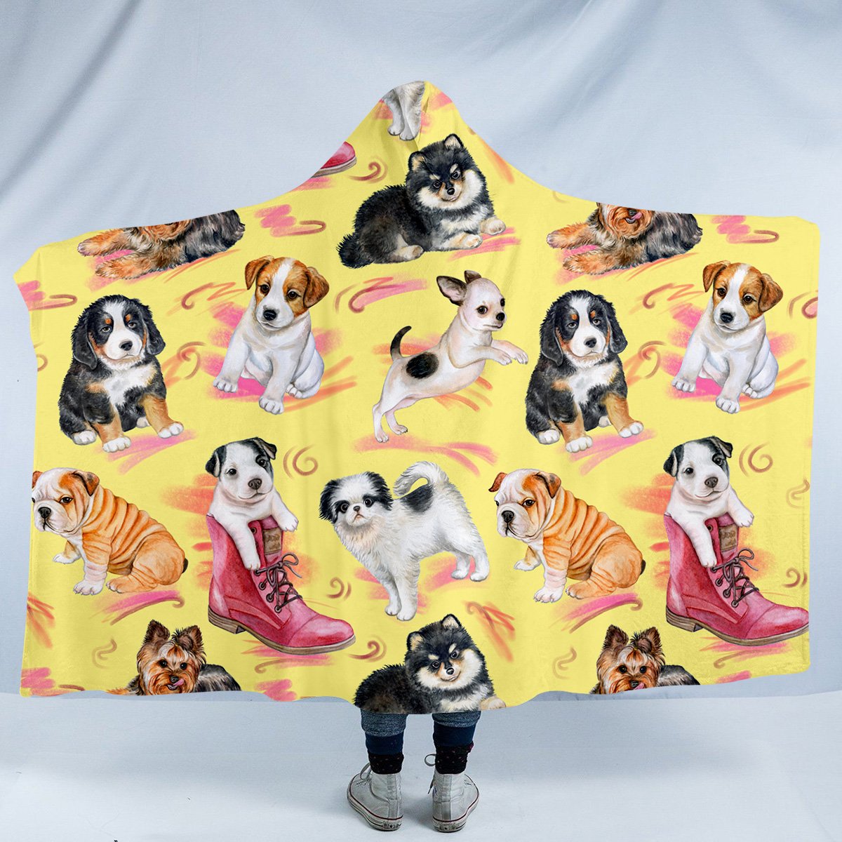 Puppy Patterns SW1497 Hooded Blanket