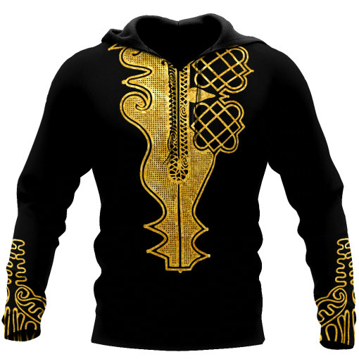 African Golden Dashiki Pattern 3D Over Printed