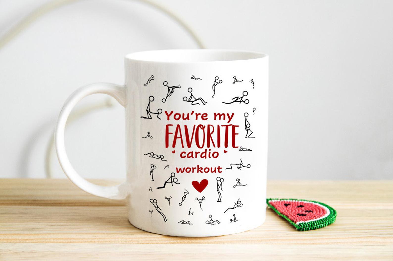 You’Re My Favorite Cardio Workout Funny Valentine Gift Funny Valentine’S Day Wife Husband Handmadebest Wife Mug White Ceramic 11-15Oz Coffee Tea Cup