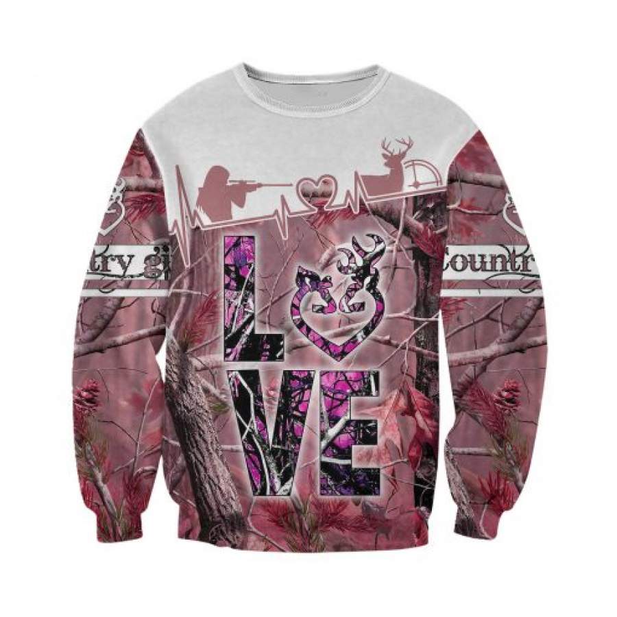 PL455 LOVE COUNTRY GIRL 3D ALL OVER PRINTED SHIRTS