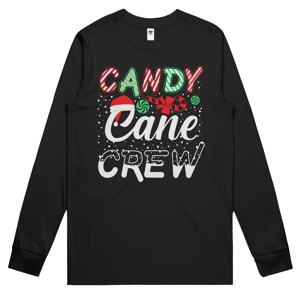 Candy Cane Crew Funny Christmas Candy Cane Costume X-Mas Long Sleeve T Shirts