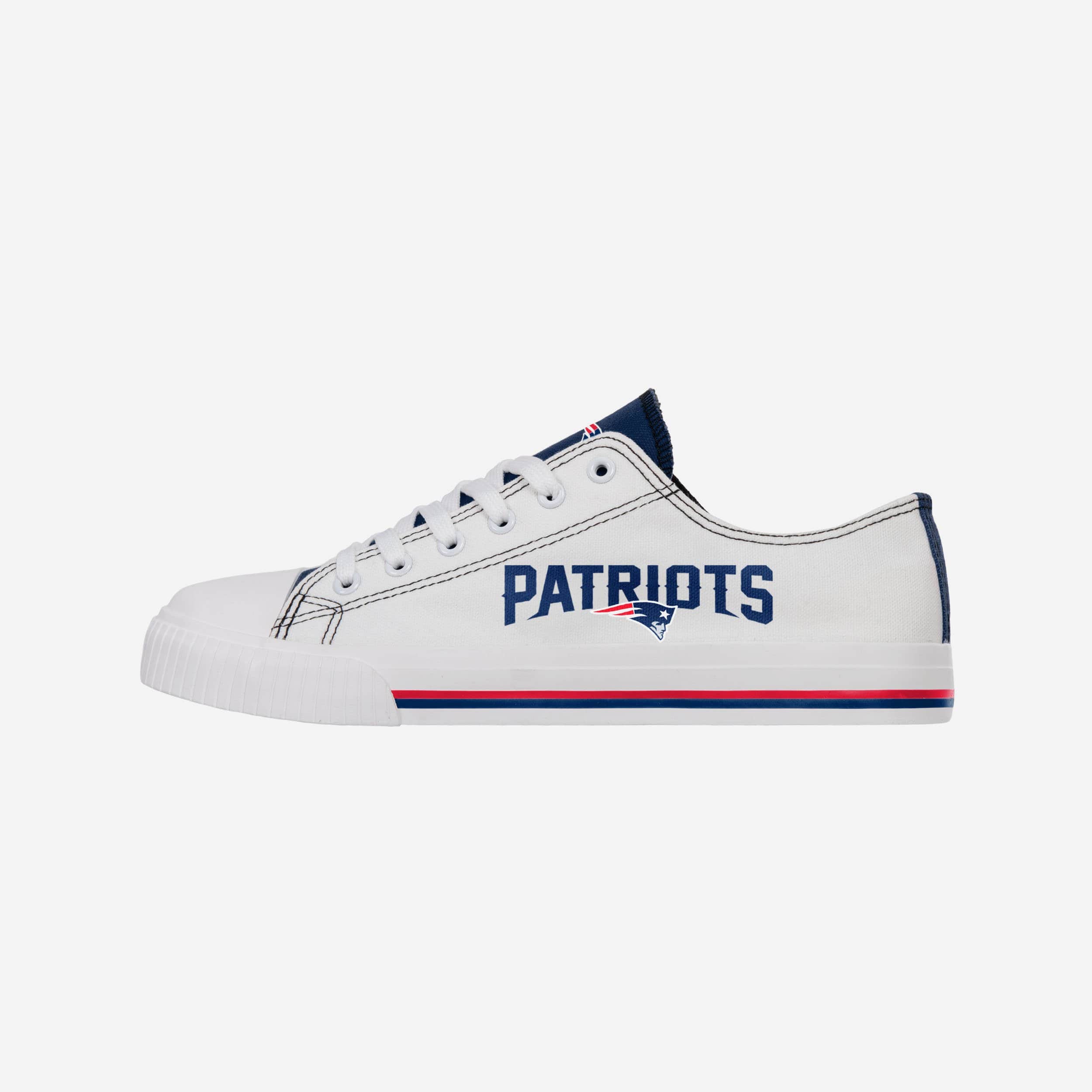 New England Patriots Low Top White Canvas Shoe