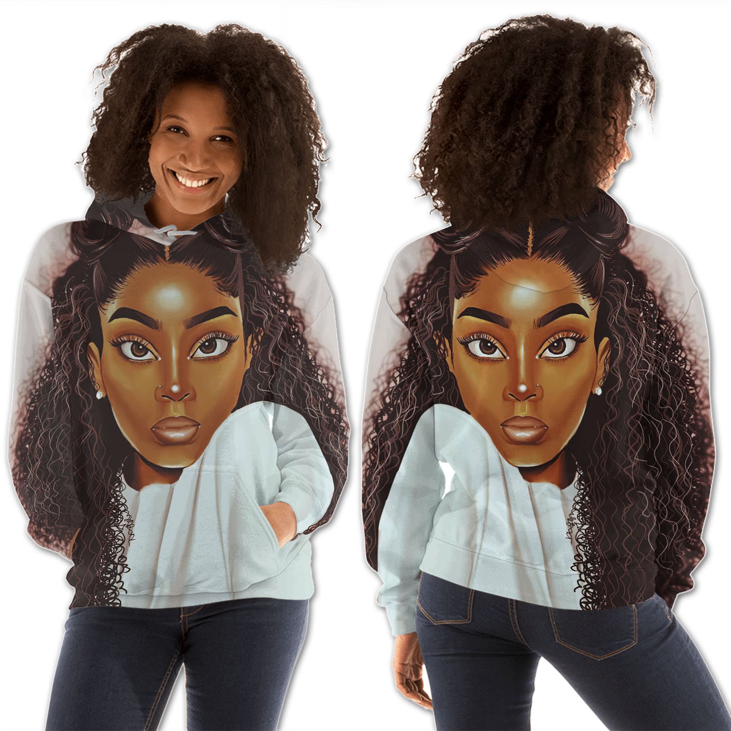 African American Hoodies Beautiful Afro Girl Afrocentric Clothing