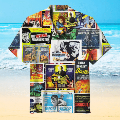 Horror Movie Collage For Man And Woman Print Short Sleeve Hawaii Shirt Ha86222