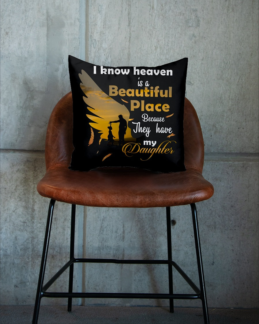 I Know Heaven Is A Beautiful Place Square Pillow, Best Mother’S Day Gift Ideas, Mother’S Day Gift For Mom