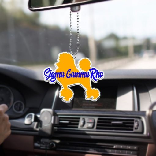 Sigma Gamma Rho 1922 Sgr Yellow Poodle Mascot Car Hanging Ornament