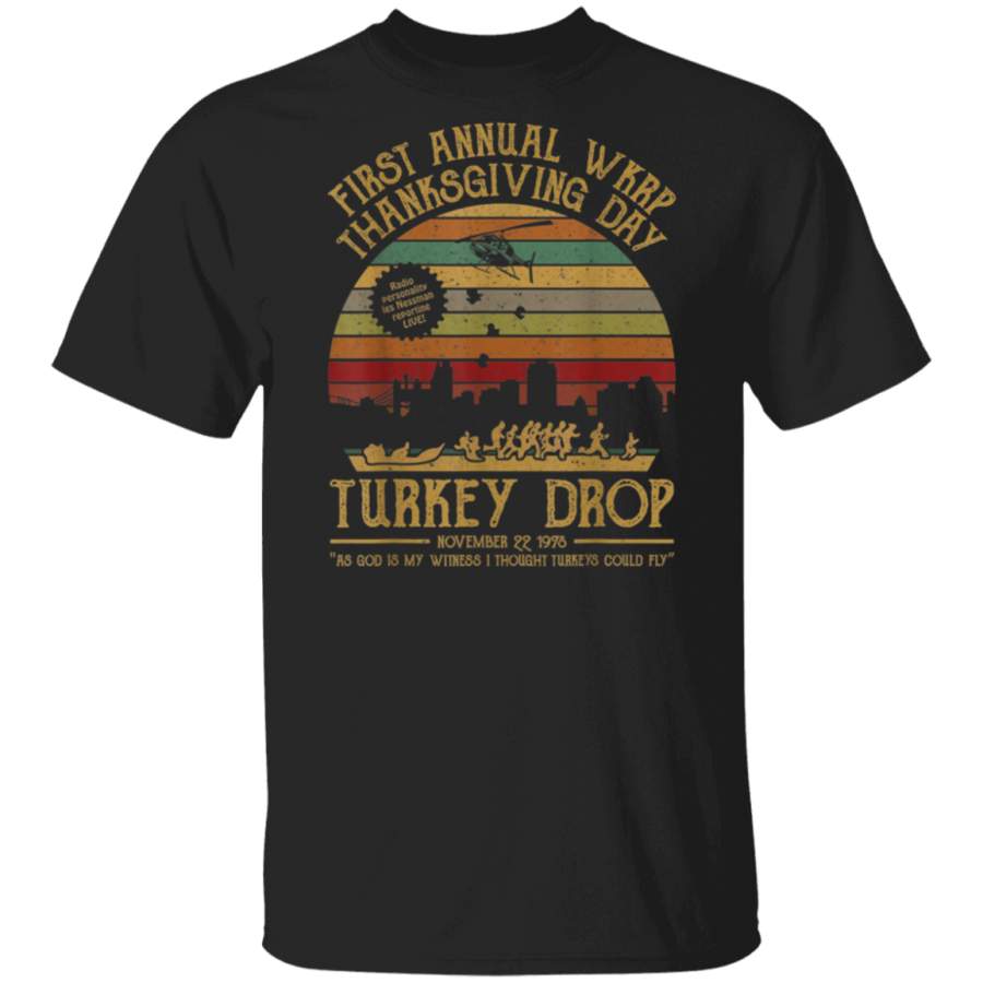 Wkrp-Turkey-Drop Thanksgiving Gift Vintage Idea Tee T-Shirt