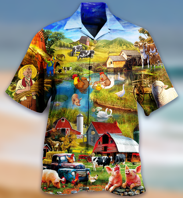 Farm Love Animals Limited Edition - Hawaiian Shirt Hawaiian Shirt For Men, Hawaiian Shirt For Women, Aloha Shirt Animood Collections