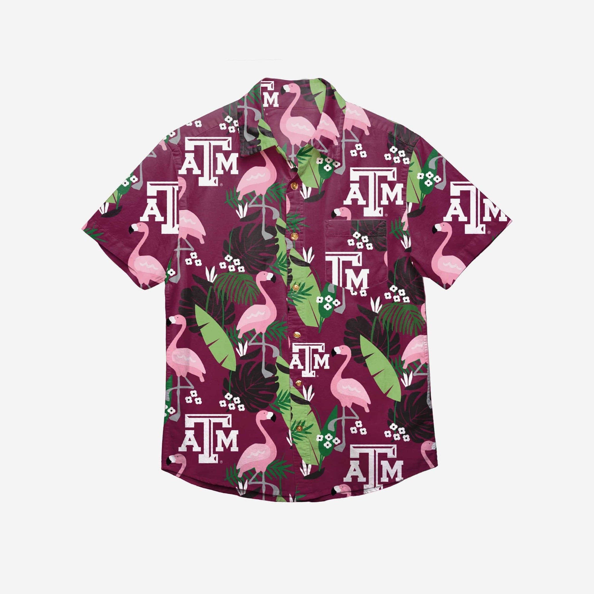 Texas Aggies Floral Button Up Hawaii Shirt Ha36910