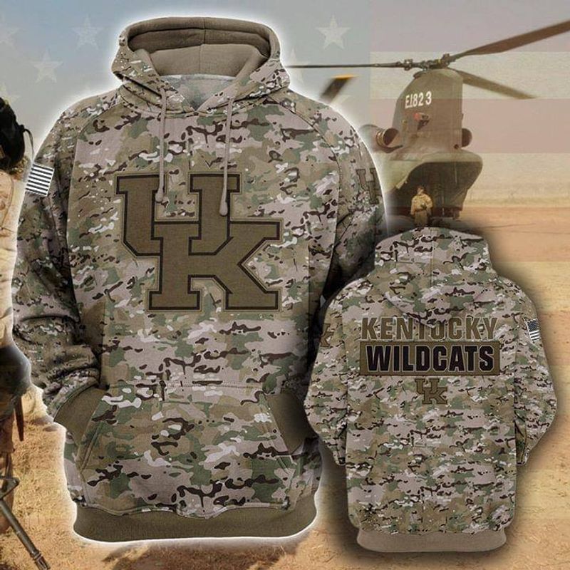 Kentucky Wildcats Camo Pattern 3D T Shirt Hoodie Sweater