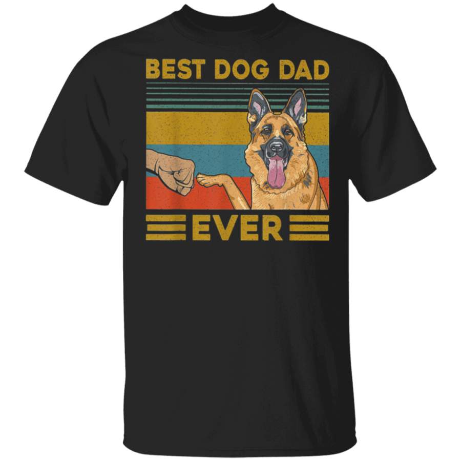 Best Dog Dad Ever German Shepherd Retro Vintage T-Shirt