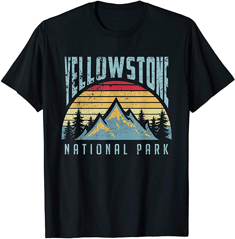 Vintage Retro Yellowstone National Park Mountain T Shirt