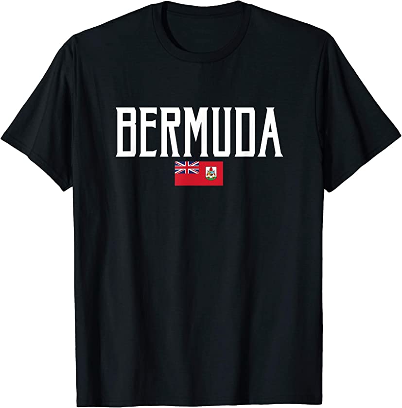 Bermuda Flag Vintage White Text T-Shirt