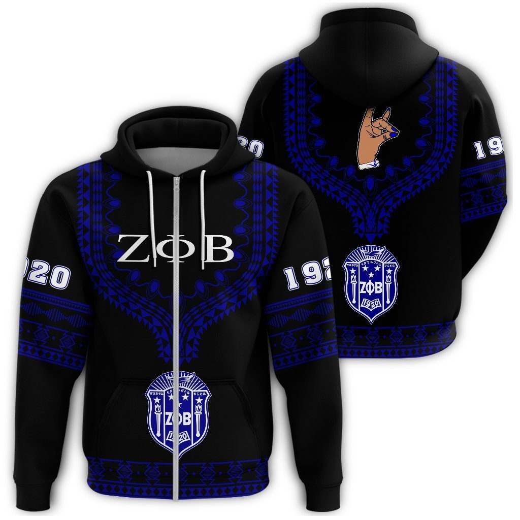 Sorority Hoodie – Zeta Phi Beta Dashiki Zip Hoodie Alva Style