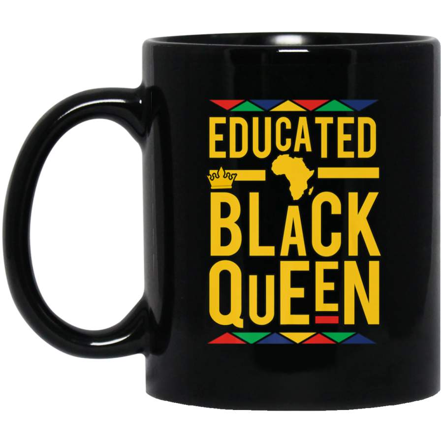 Dashiki Educated Black Queen African DNA Pride Black Mug