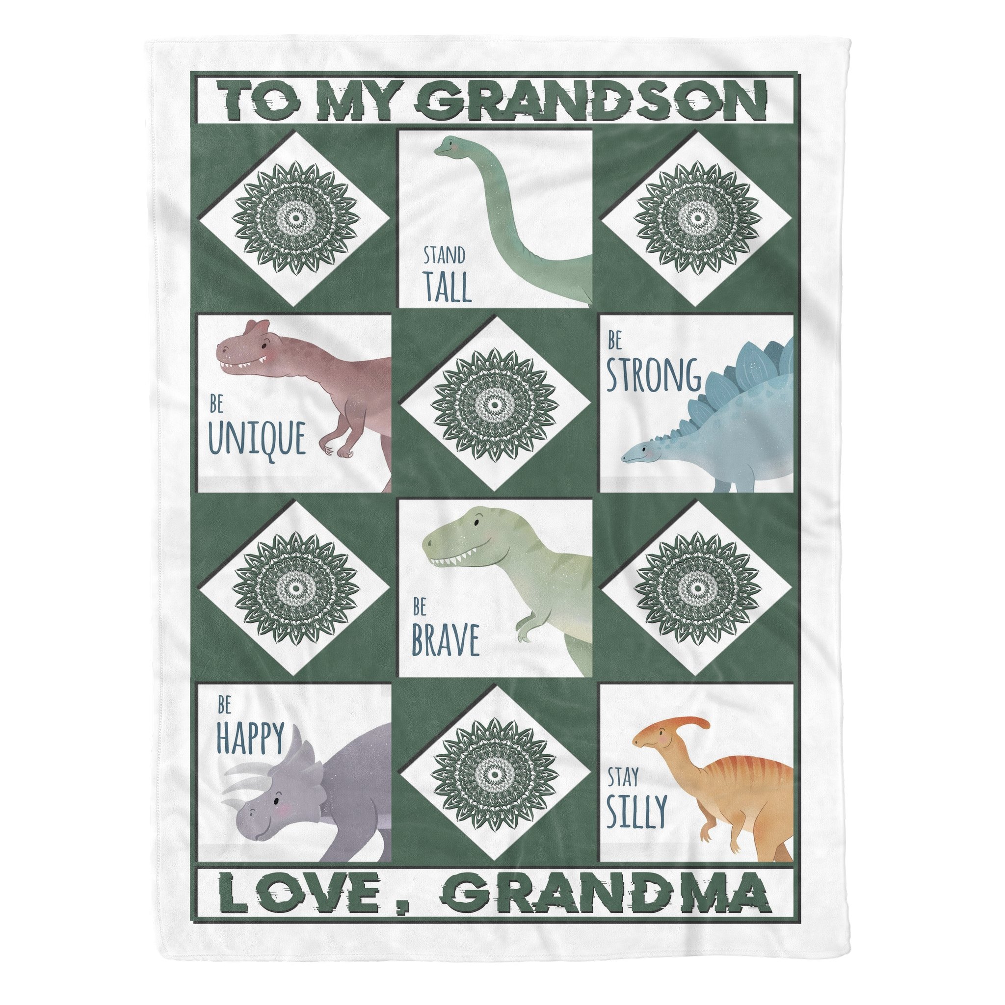 To Grandson – Dinosaur – Fleece Blanket