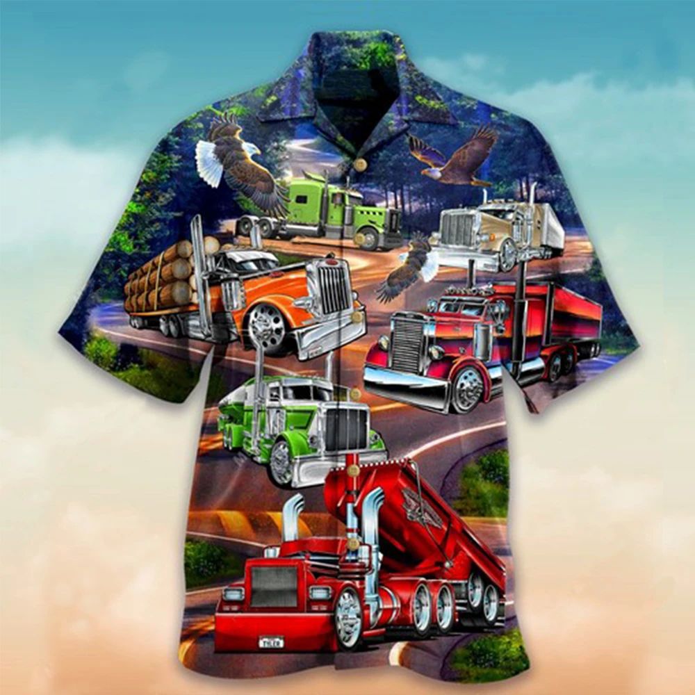 Eagle Truck Hawaii Shirt Cool Summer Shirts For Guys Gifts Drivers Ha30681