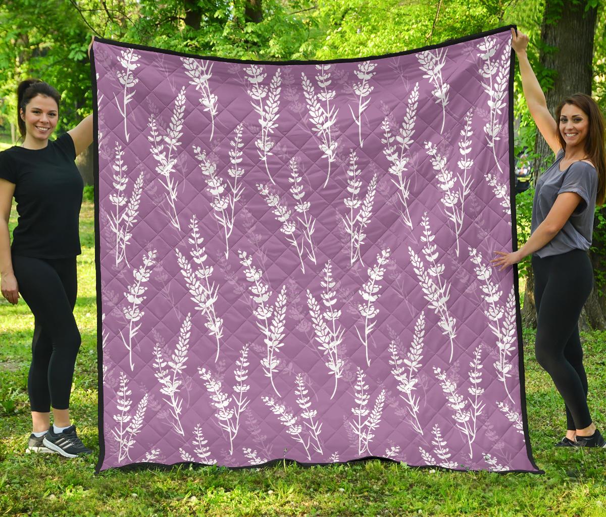 Lavender Flowers Purple Pattern Premium Quilt