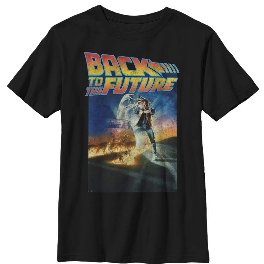 Back to the Future Boy’s Retro Marty McFly Poster  T Shirt