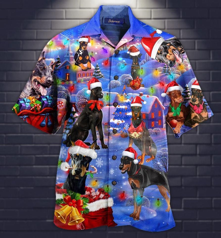 Get Now Christmas Doberman Pinscher Hawaii Aloha Shirts Ha71584