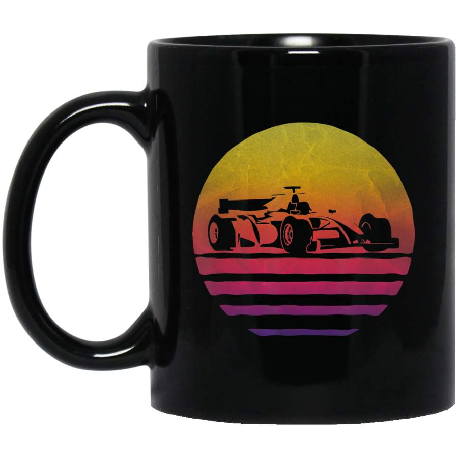 Formula Racing  Retro 70s Vintage Silhouette Distressed Coffee Mug