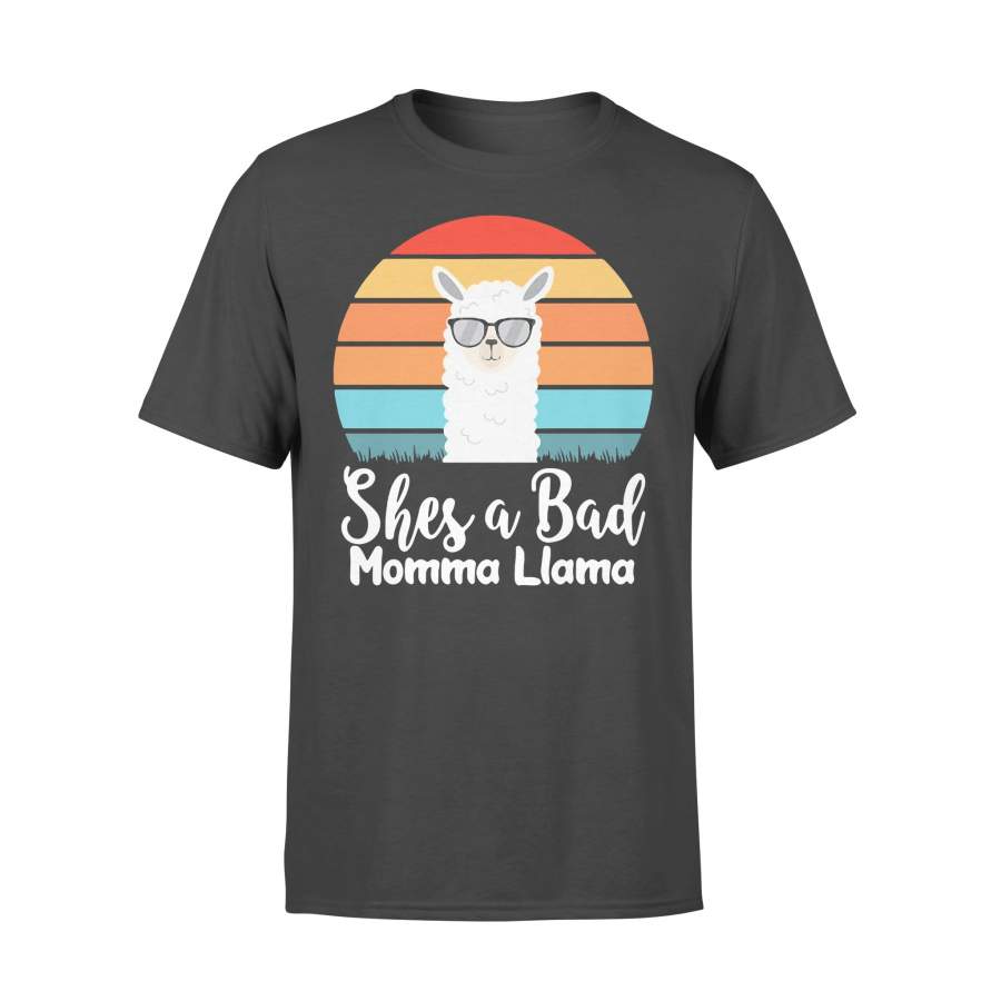 She A Bad Momma Llama Colorful Retro Shirt