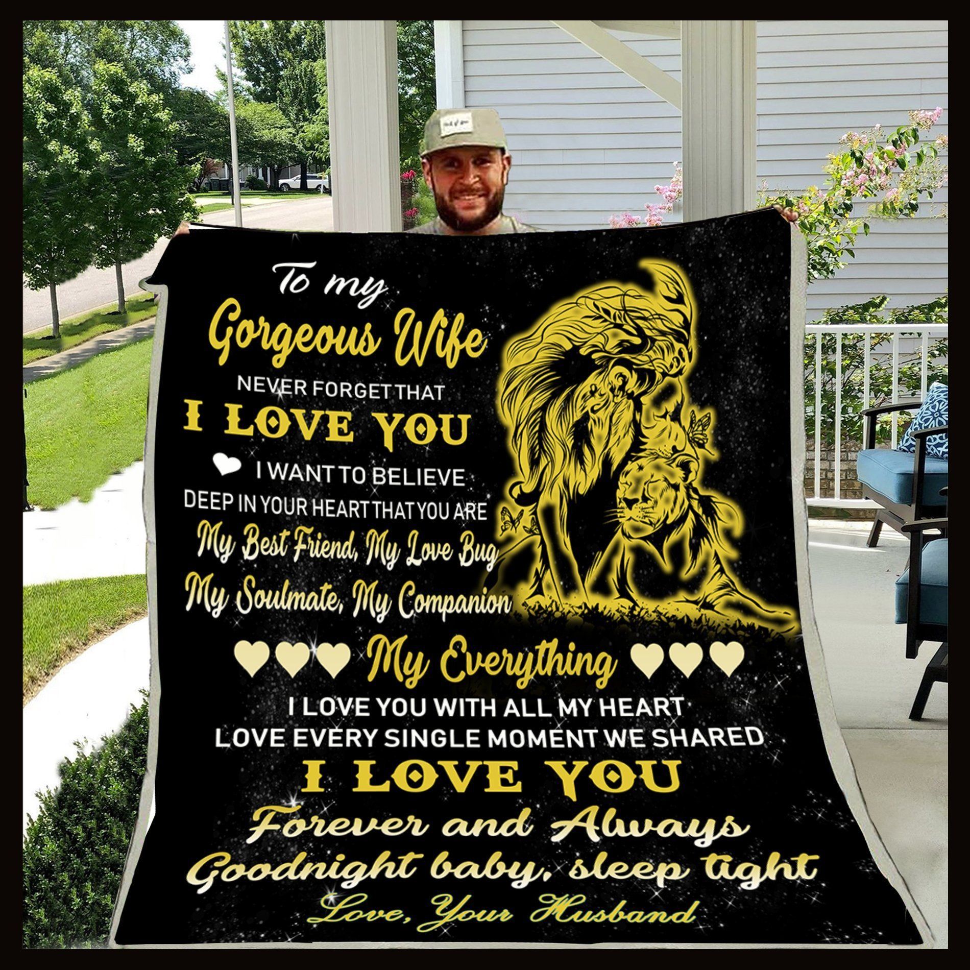 Va Lion Blanket – To My Wife – I Love You Fleece Blanket