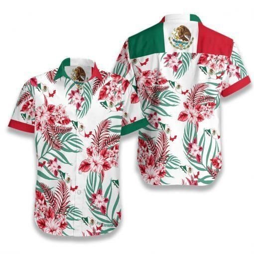 Mexico Flag Tropical Hawaii Shirt White Men Women Beach Wear Short Sleeve Ha65837