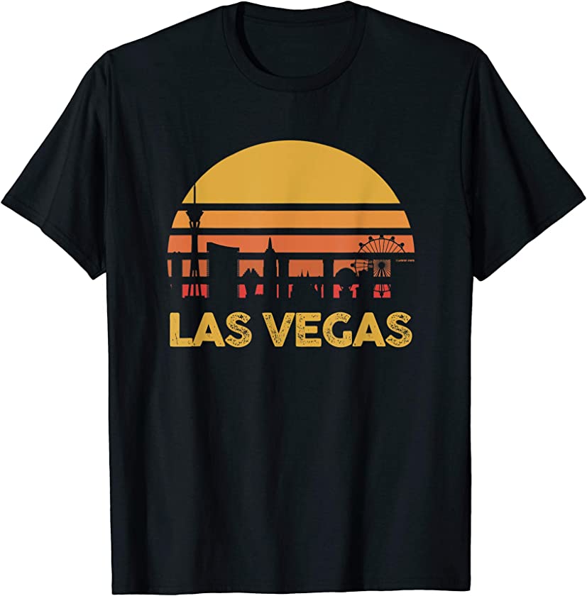 Vintage Retro Las Vegas Nevada Skyline July 4th Independence T-Shirt