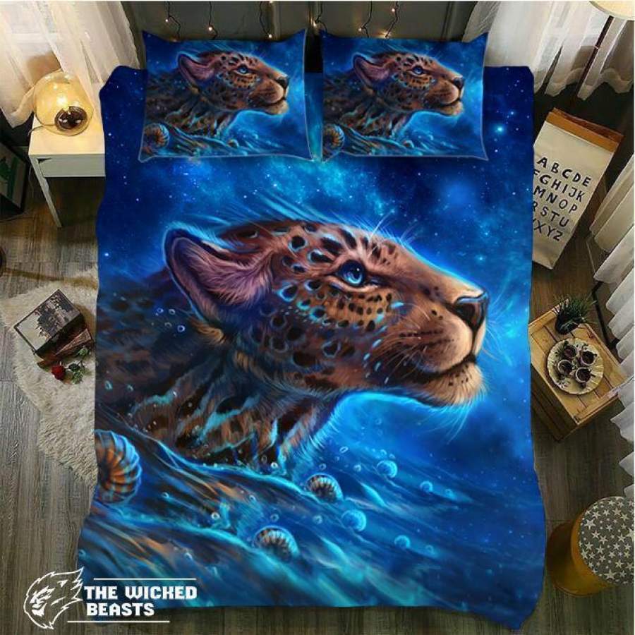 Blue Ocean Leopard 3D Customize Bedding Set Duvet Cover SetBedroom Set Bedlinen