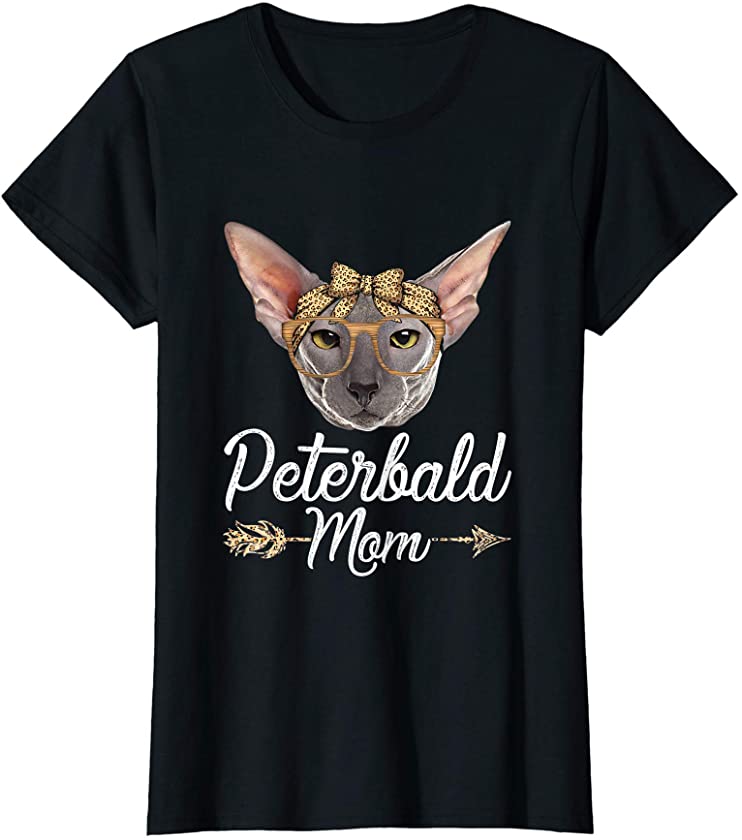 Womens Cute Peterbald Mom Leopard Cat Mom Mother’s Day T-Shirt