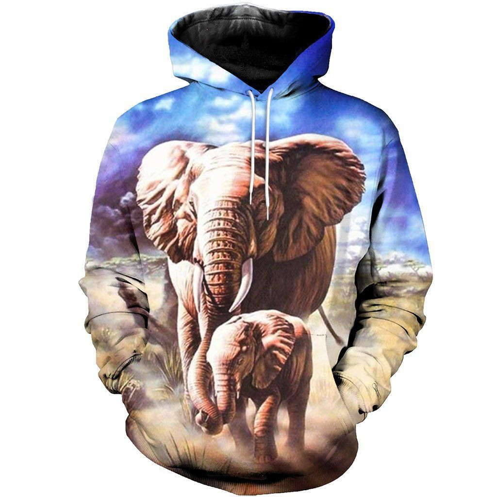 Beautiful Elephants Unique Design 3D Printed Sublimation Hoodie Hooded Sweatshirt Comfy Soft And Warm For Men Women S To 5Xl Ctc21012623