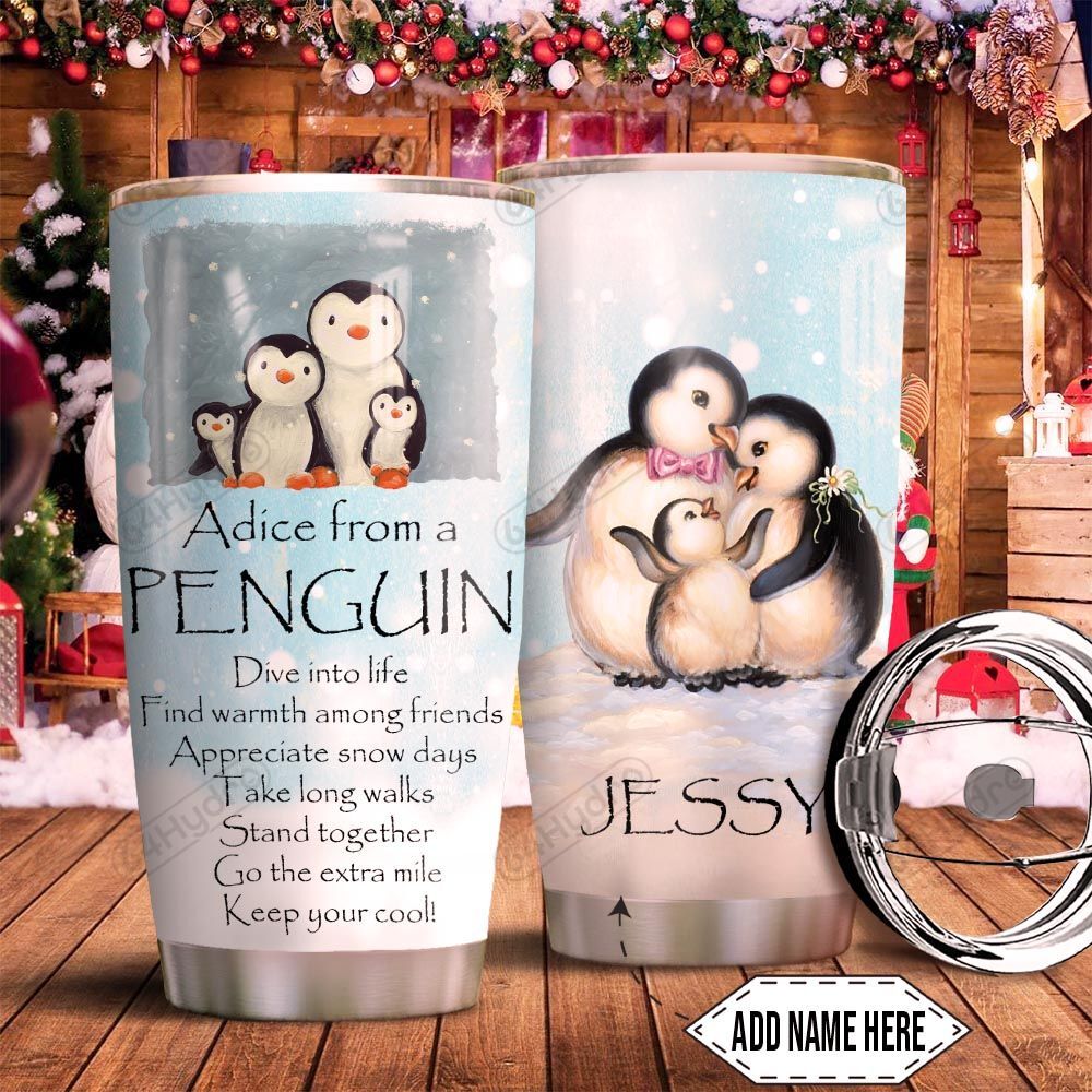 Penguin Advice Personalized Kd2 Hnm1411004  Stainless Steel Tumbler Travel Customize Name, Text, Number, Image