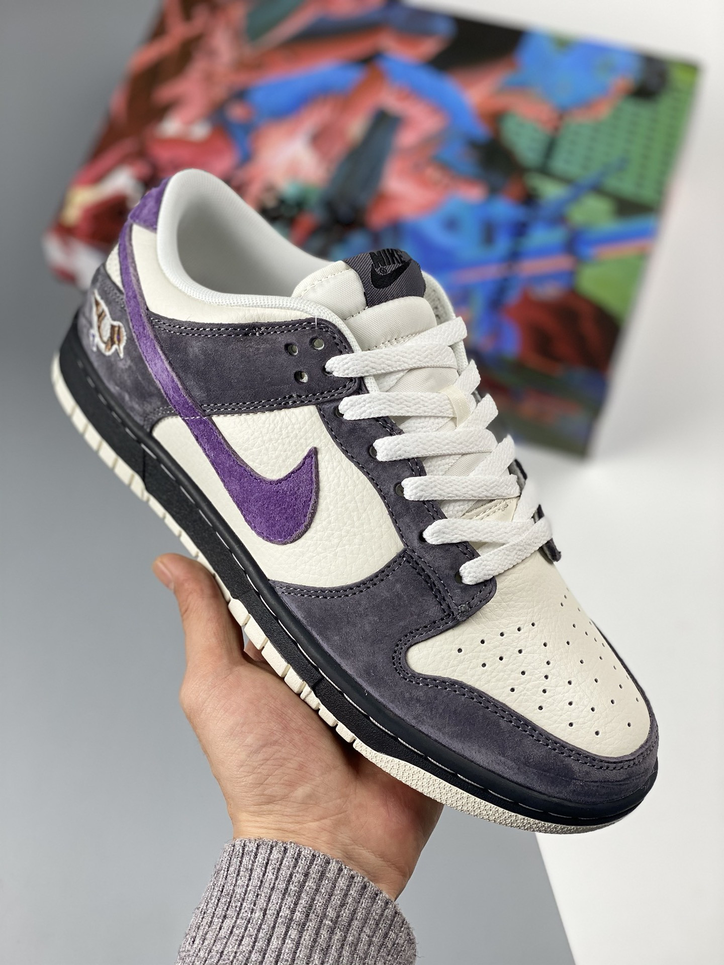 Custom Nike Dunk Low White Purple Black 5340971