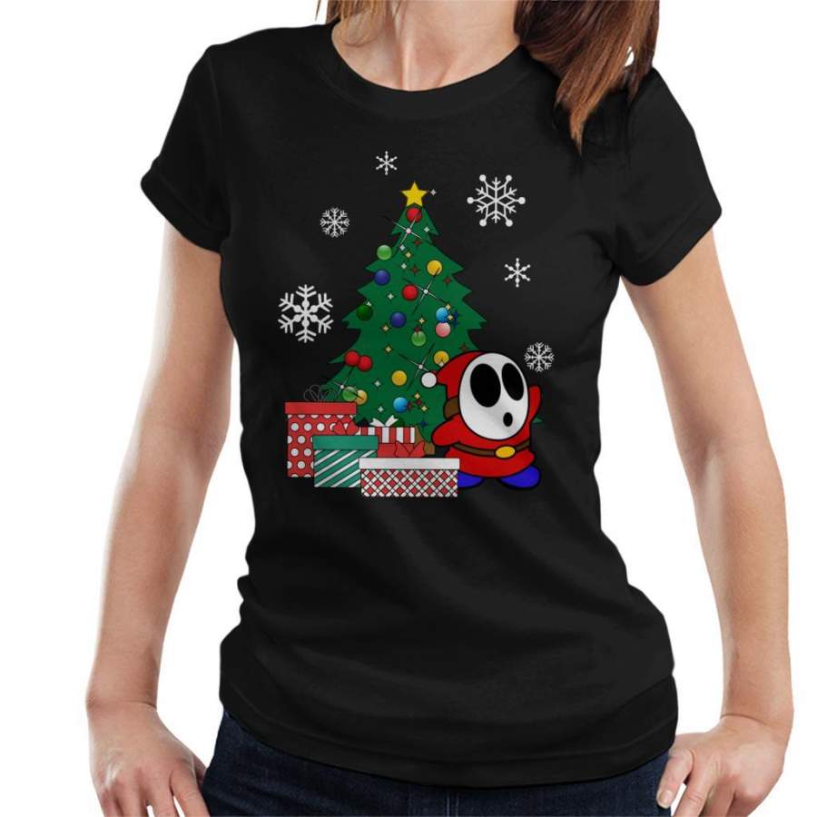 Shy Guy Around The Christmas Tree Mario Women’s T-Shirt
