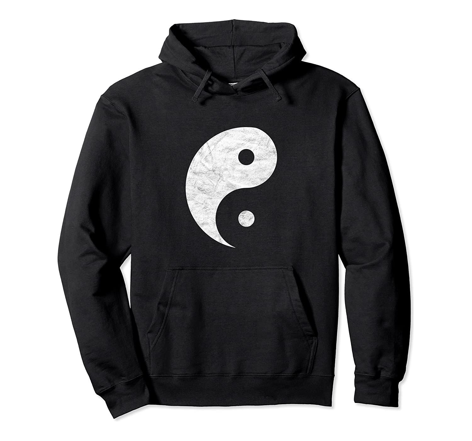 Vintage Yin Yang Eighties Minimalist Simple White Graphic Pullover Hoodie, T-Shirt, Sweatshirt, Tank Top, Racerback, Dolman