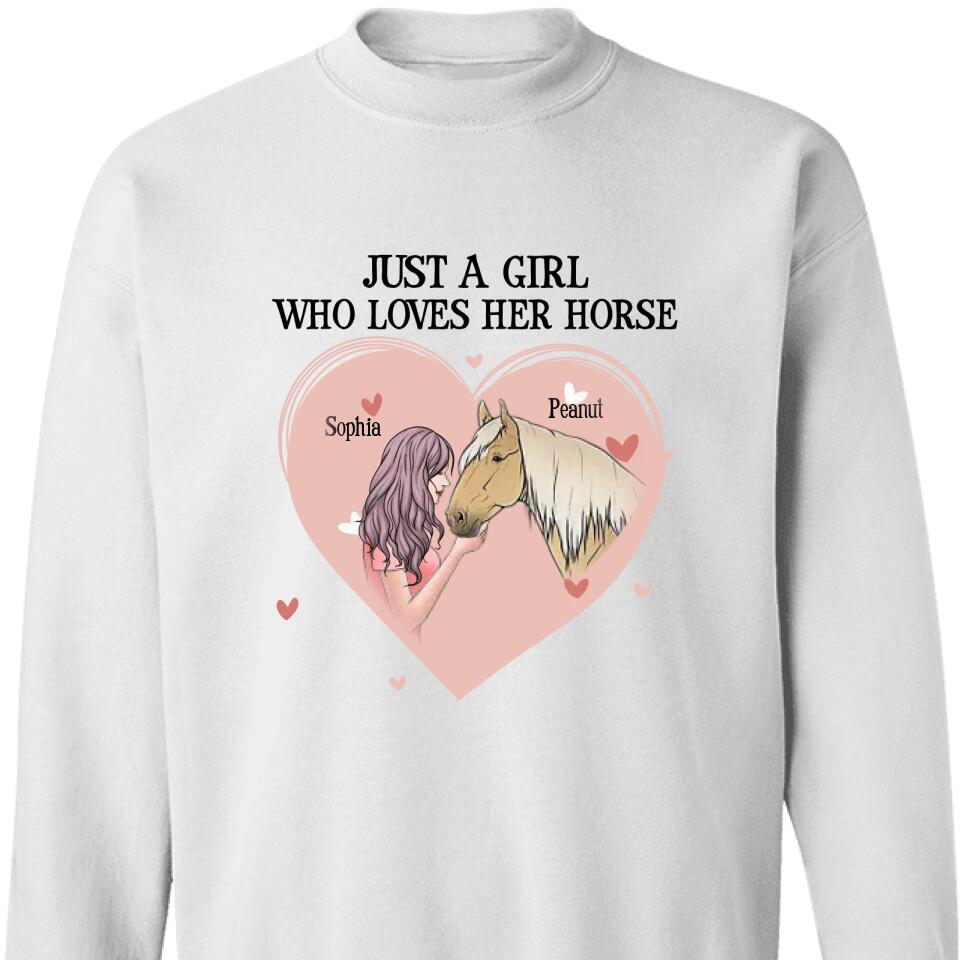 Customized Horselovers Sweatshirt Just A Girl Who Loves Her Horse Personalized Gift – Trending Personalized