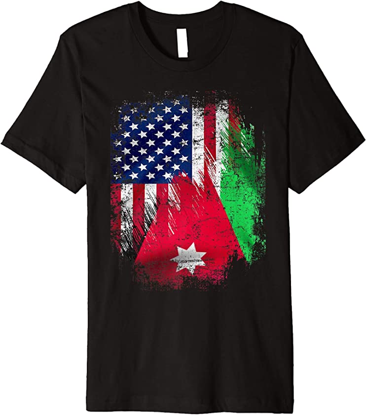 Vintage Jordan And American With Flag Cool Gift Premium T-Shirt