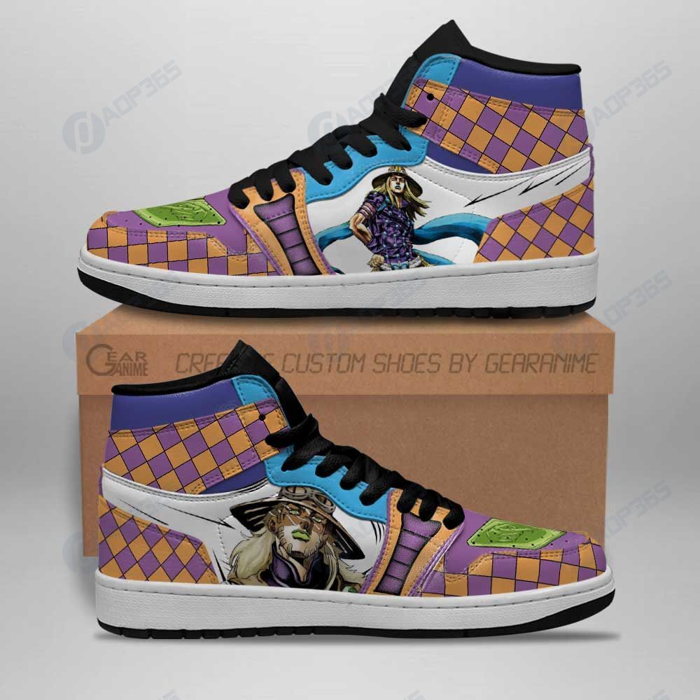 Jojos Bizarre Adventure Sneakers Gyro Zeppeli Anime Shoes Air Jordan 13 Shoes Hajd2403516
